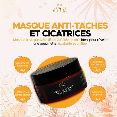Masque Détox au Curcuma & Argile - Anti-Taches et Cicatrices AY’DIA®