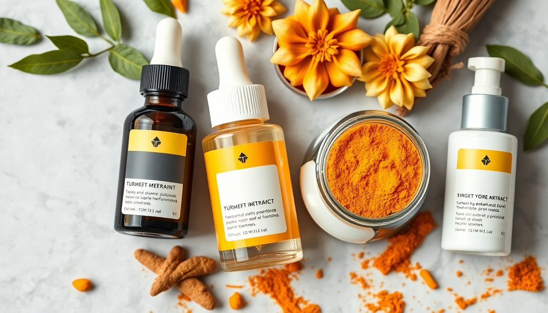 Curcuma topique et traitements dermatologiques : intégrer gels, masques et sérums en toute sécurité sur peau noire et sensible contre taches, acné et rougeurs