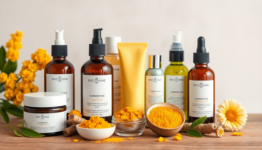 Protocole sur 8 semaines au curcuma pour peaux noires et sensibles : étapes détaillées avec gels, masques et sérums pour estomper taches brunes, maîtriser l'acné et apaiser les rougeurs