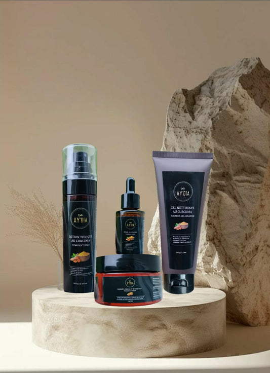 pack anti-taches anti-imperfections ay’dia routine clarté  soin visage curcuma argile pour taches et imperfections